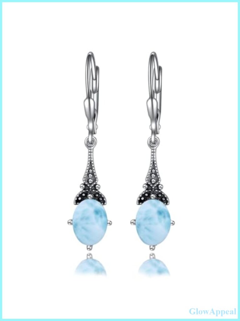 Sterling Silver Dangle Leverback Earrings 8x6mm Oval Birthstone Gift for Her